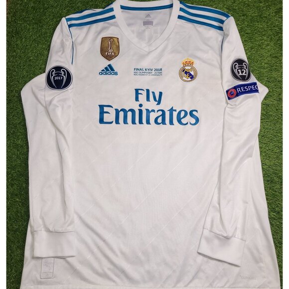 Marcelo Real Madrid 2017 2018 UEFA FINAL Long Sleeve Soccer Jersey Shirt XL - Picture 2 of 10